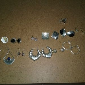 LOT of vintage sterling silver earrings